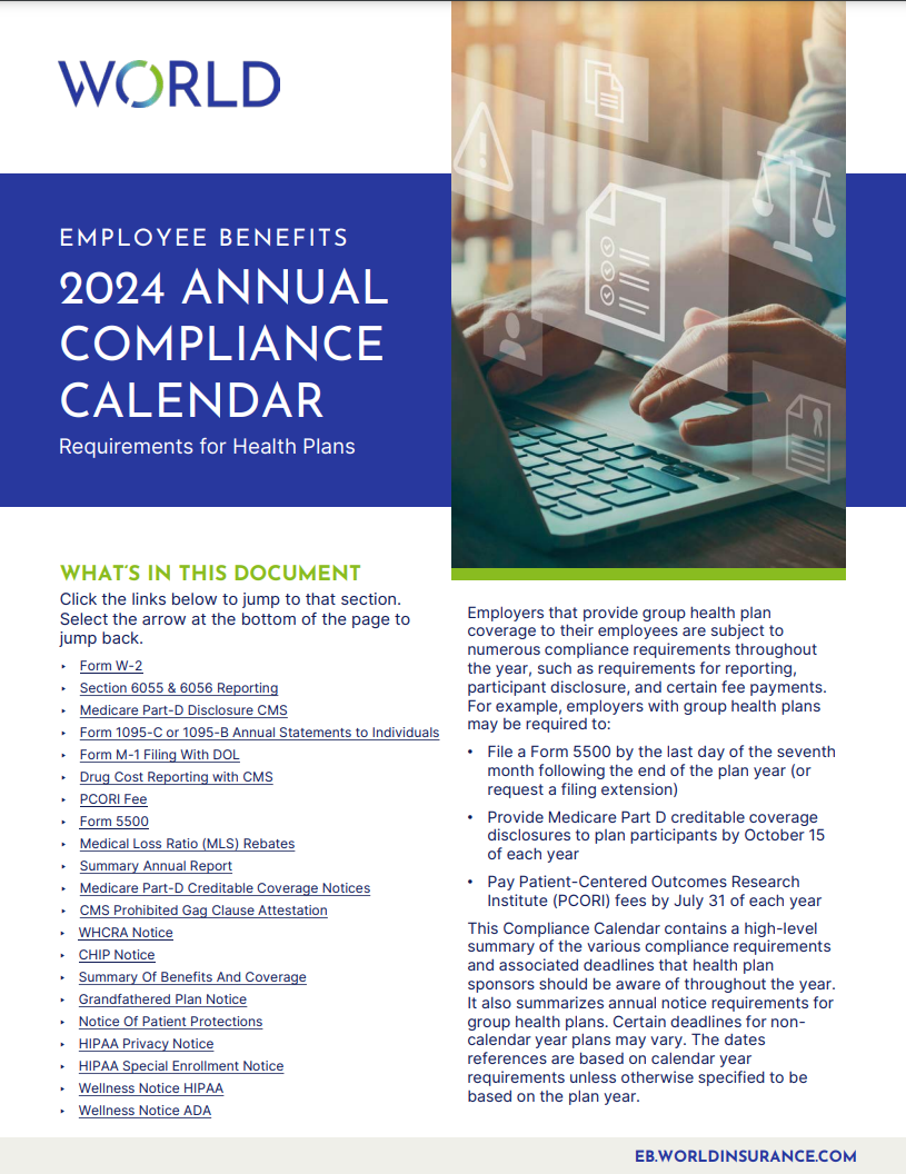 2024 Annual Compliance Calendar